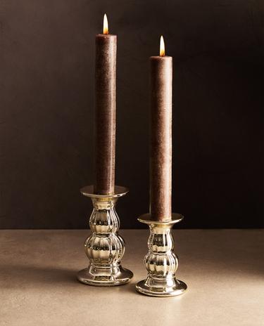 METALLIC PORCELAIN CHRISTMAS CANDLEHOLDER