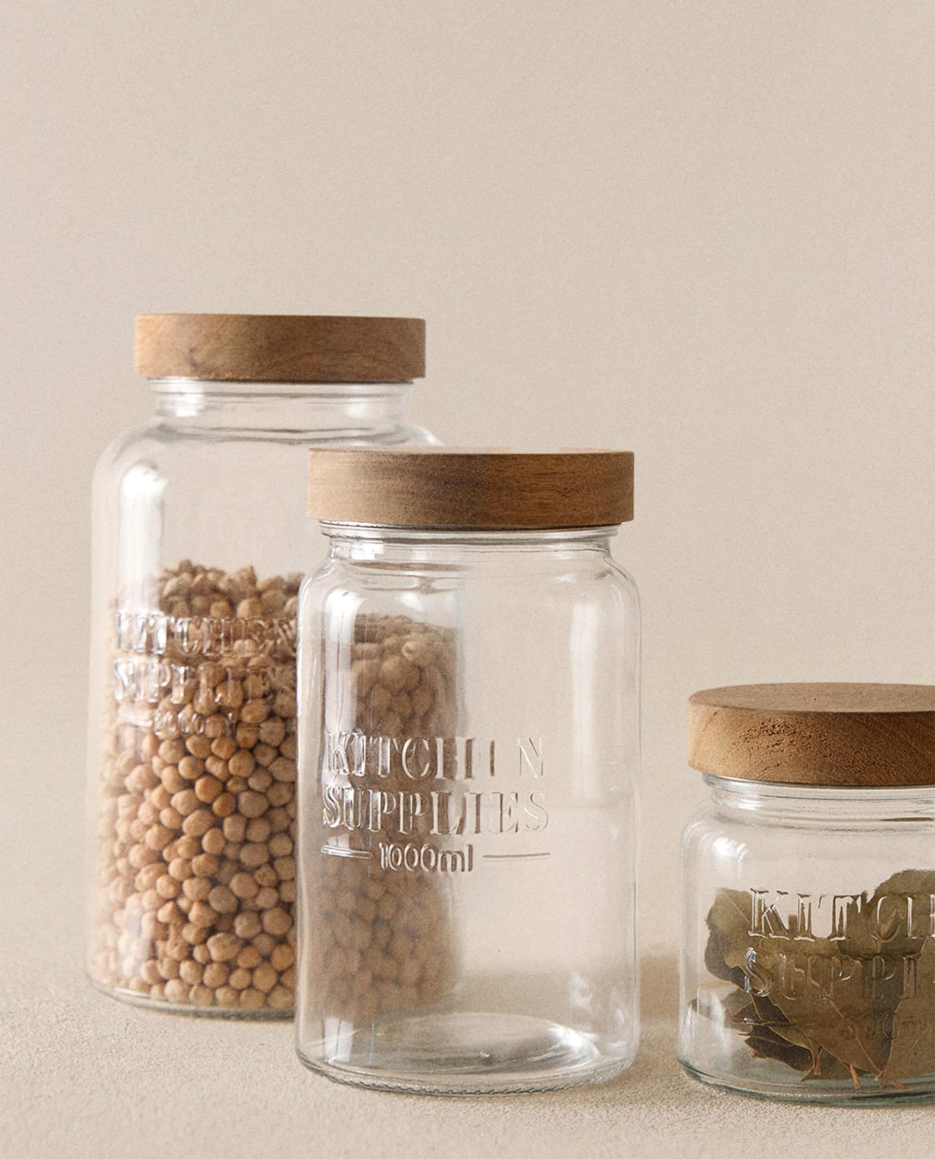 GLASS SCREW-ON STORAGE JAR GLASS SCREW-ON STORAGE JAR