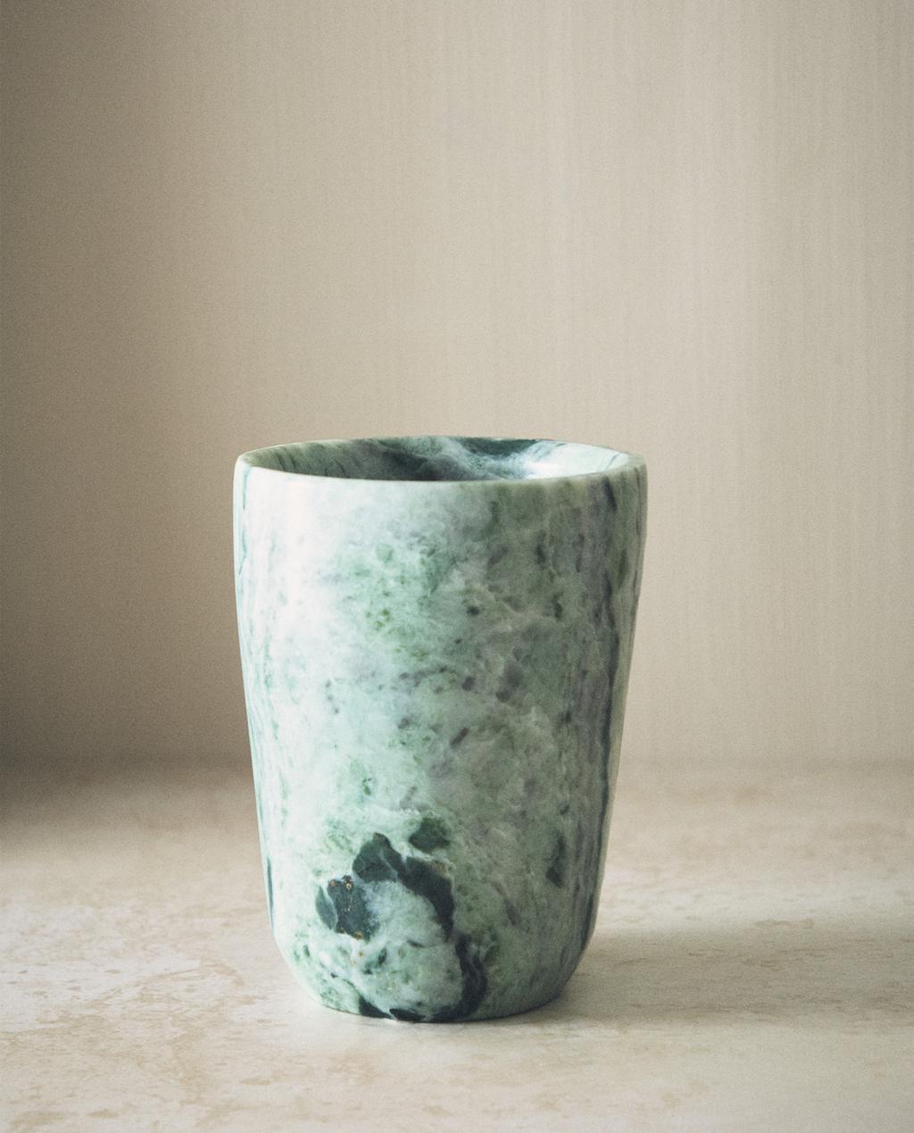 GREEN MARBLE TOOTHBRUSH HOLDER