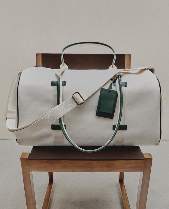 SAC DE VOYAGE COTON ET CUIR