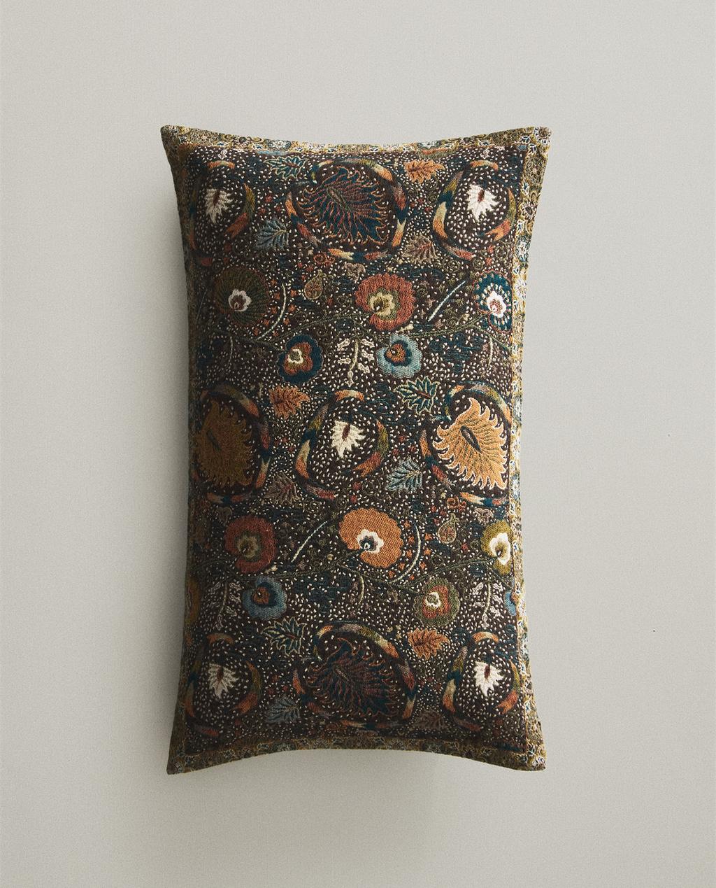 HOUSSE DE COUSSIN JACQUARD FLEURI HOUSSE DE COUSSIN JACQUARD FLEURI