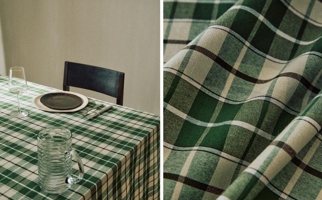 TOALHA DE MESA COM FIO TINGIDO