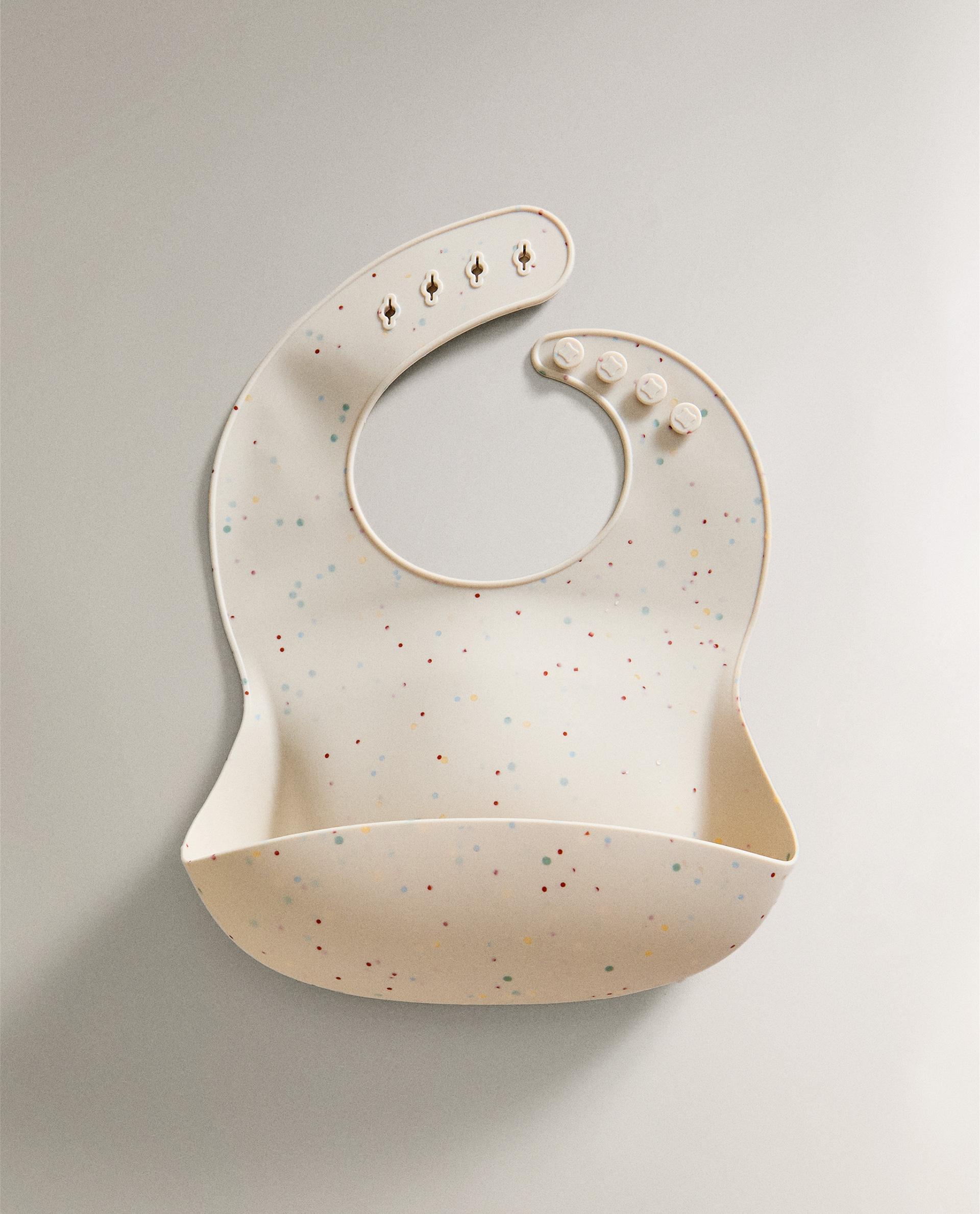 CHILDREN'S POLKA DOT SILICONE BIB