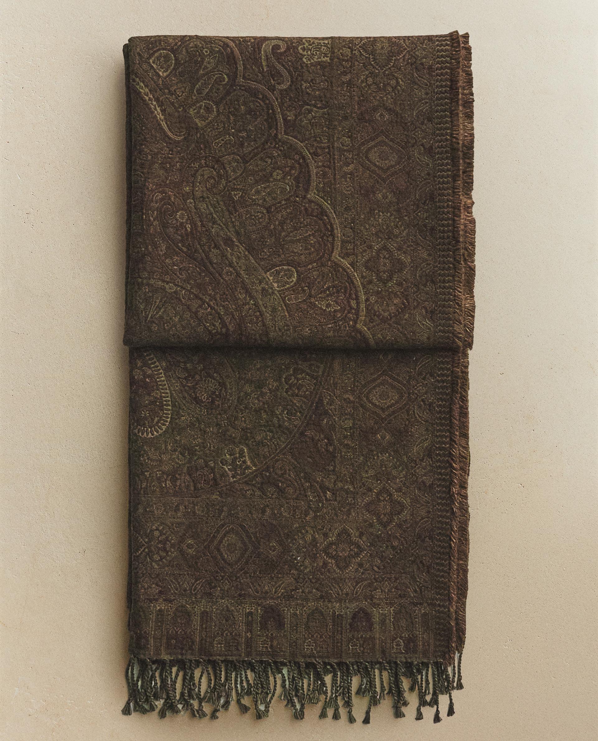 ZARA  フリンジ 付き ブランケット ホワイト ブラウン ザラホーム ソフトブランケット チェック フリンジ | Zara Home 日本/Japan