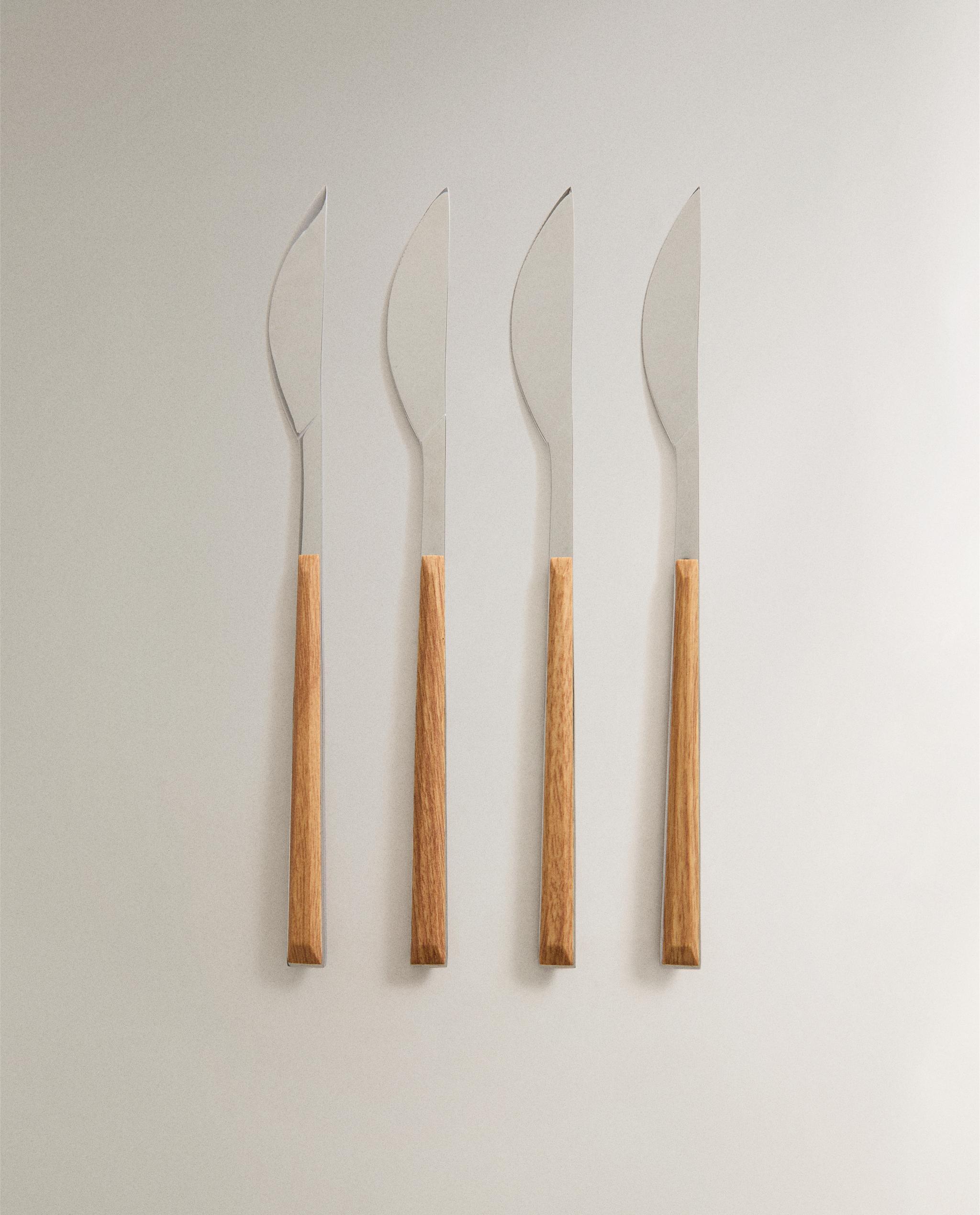 PACK OF KNIVES WITH WOOD-EFFECT HANDLES (PACK OF 4) product thumbnail 6