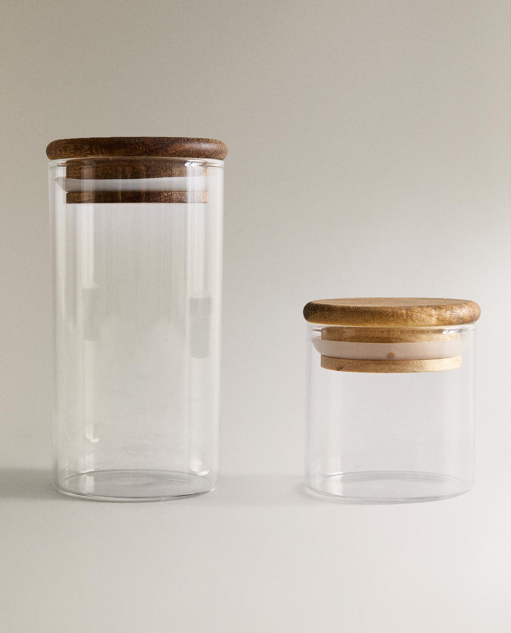 GLASS WOOD KITCHEN STORAGE JAR product thumbnail 8