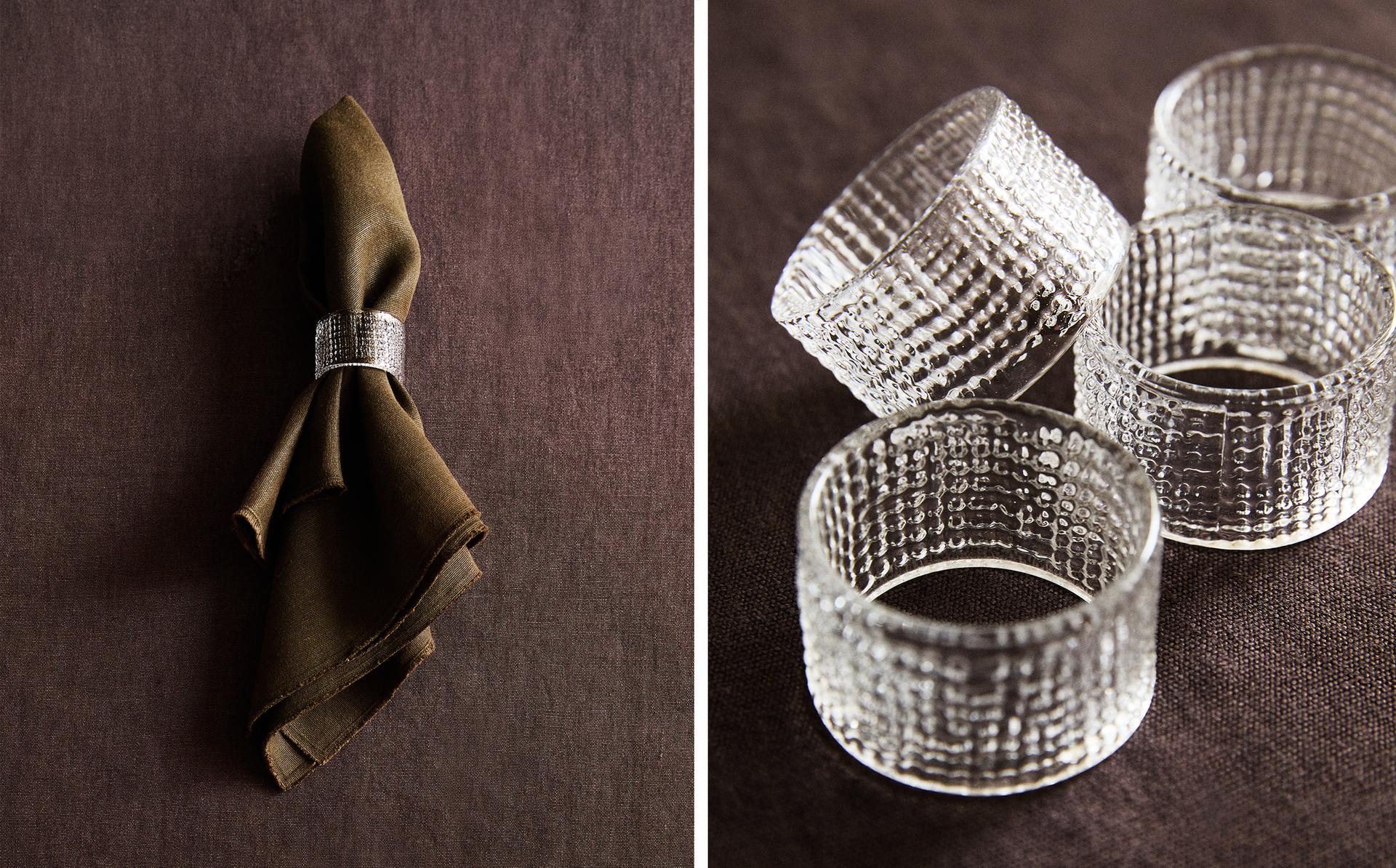 PACK OF GLASS NAPKIN RINGS (PACK OF 4)