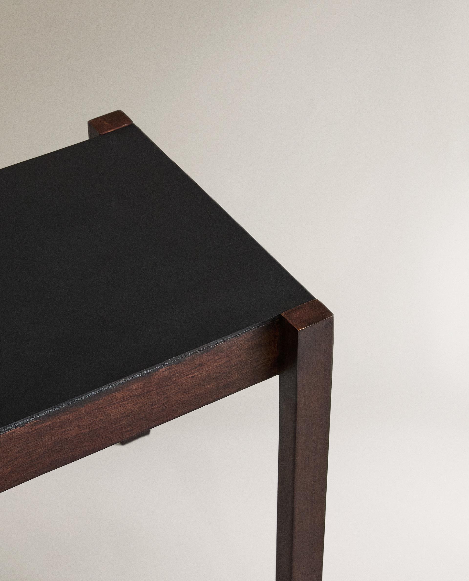 PETITE TABLE BOIS CUIR