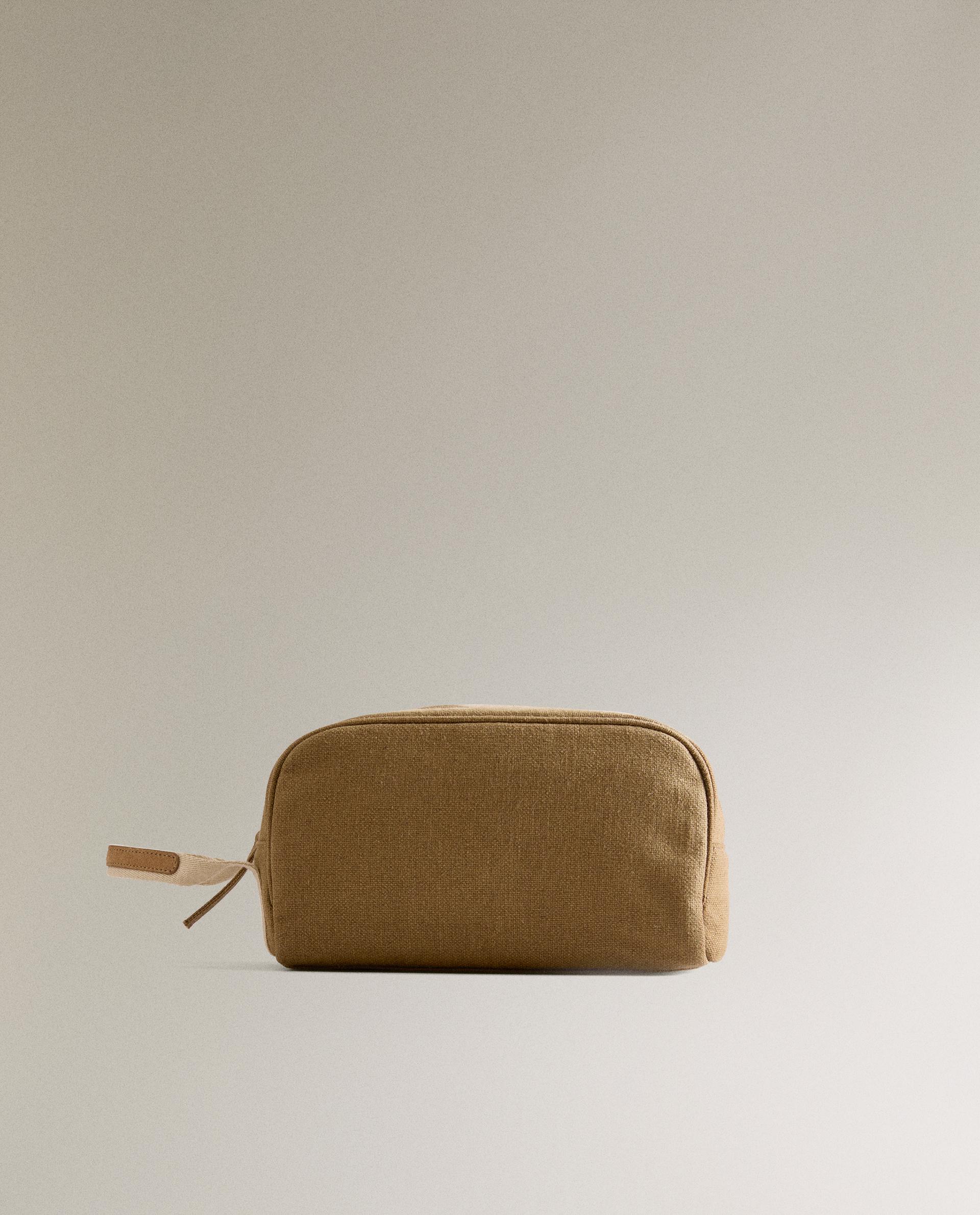 MINIMALIST MAKEUP BAG WITH LEATHER DETAIL | Zara Home United