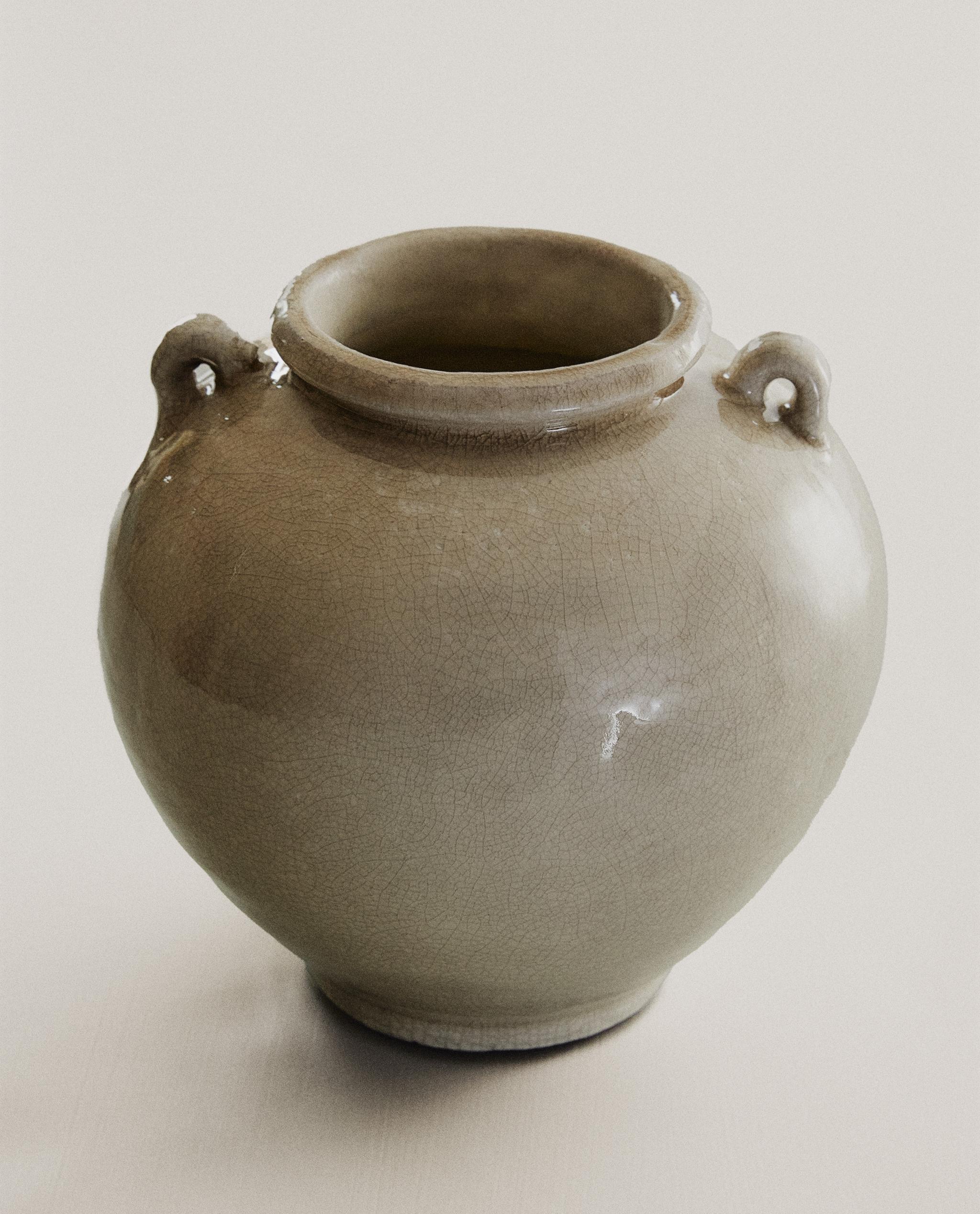 CRACKLED CERAMIC VASE