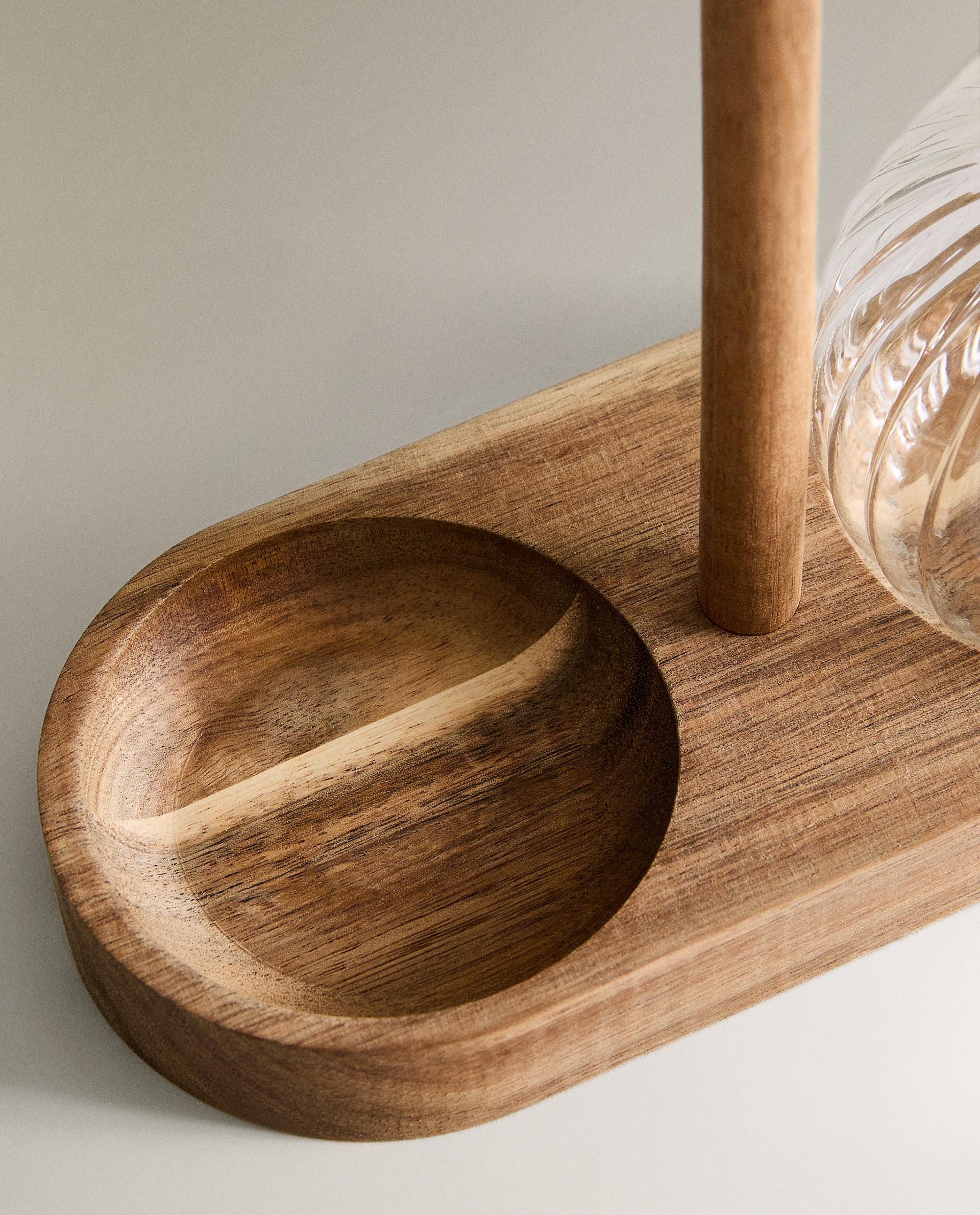 BOROSILICATE GLASS AND WOOD CRUET SET | Zara Home United States of