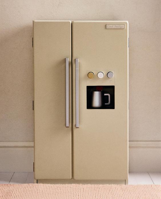 KIDS' WOODEN DOUBLE DOOR FRIDGE TOY