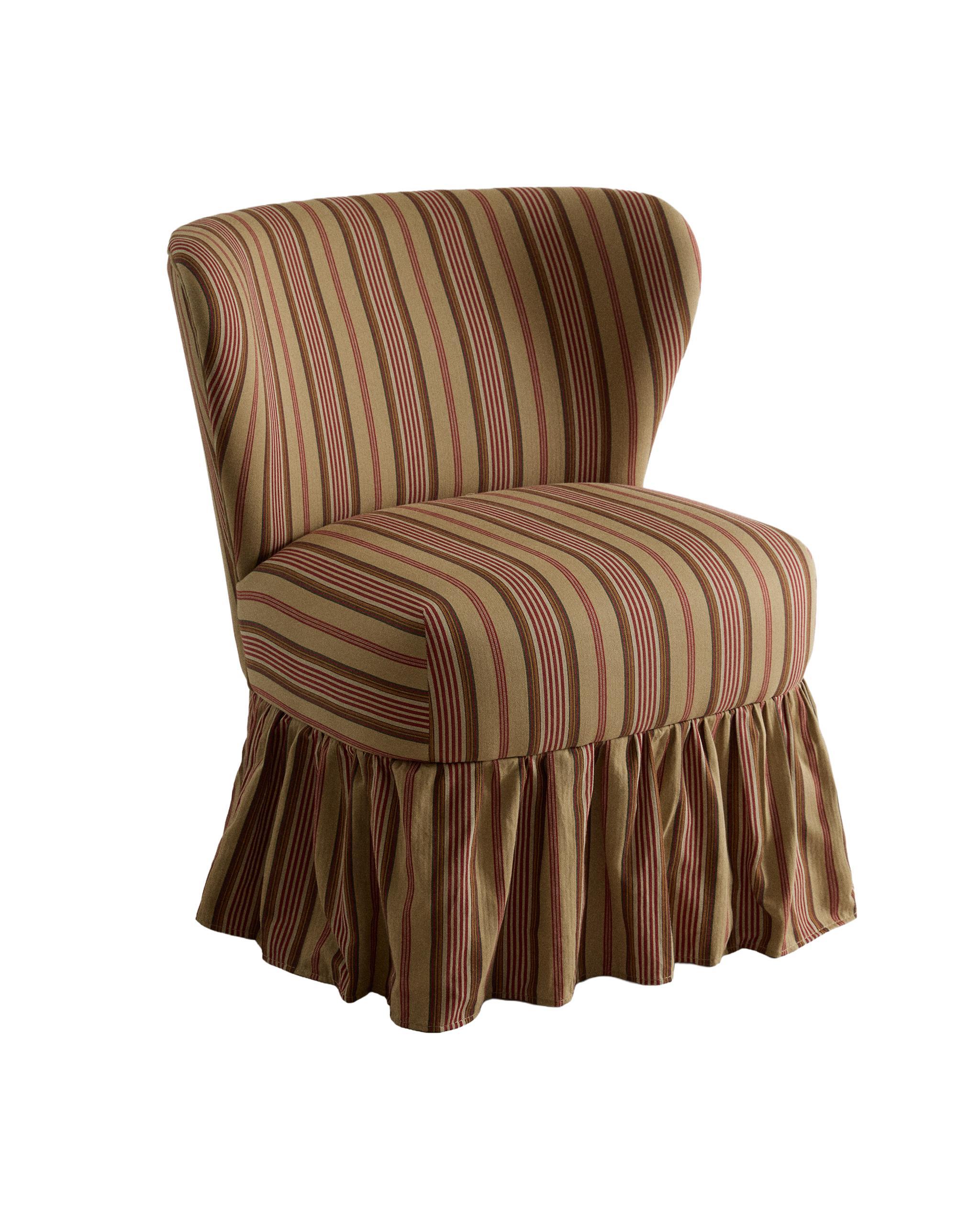 STRIPED ARMCHAIR WITH RUFFLE | KATHARINE POLE product thumbnail 2