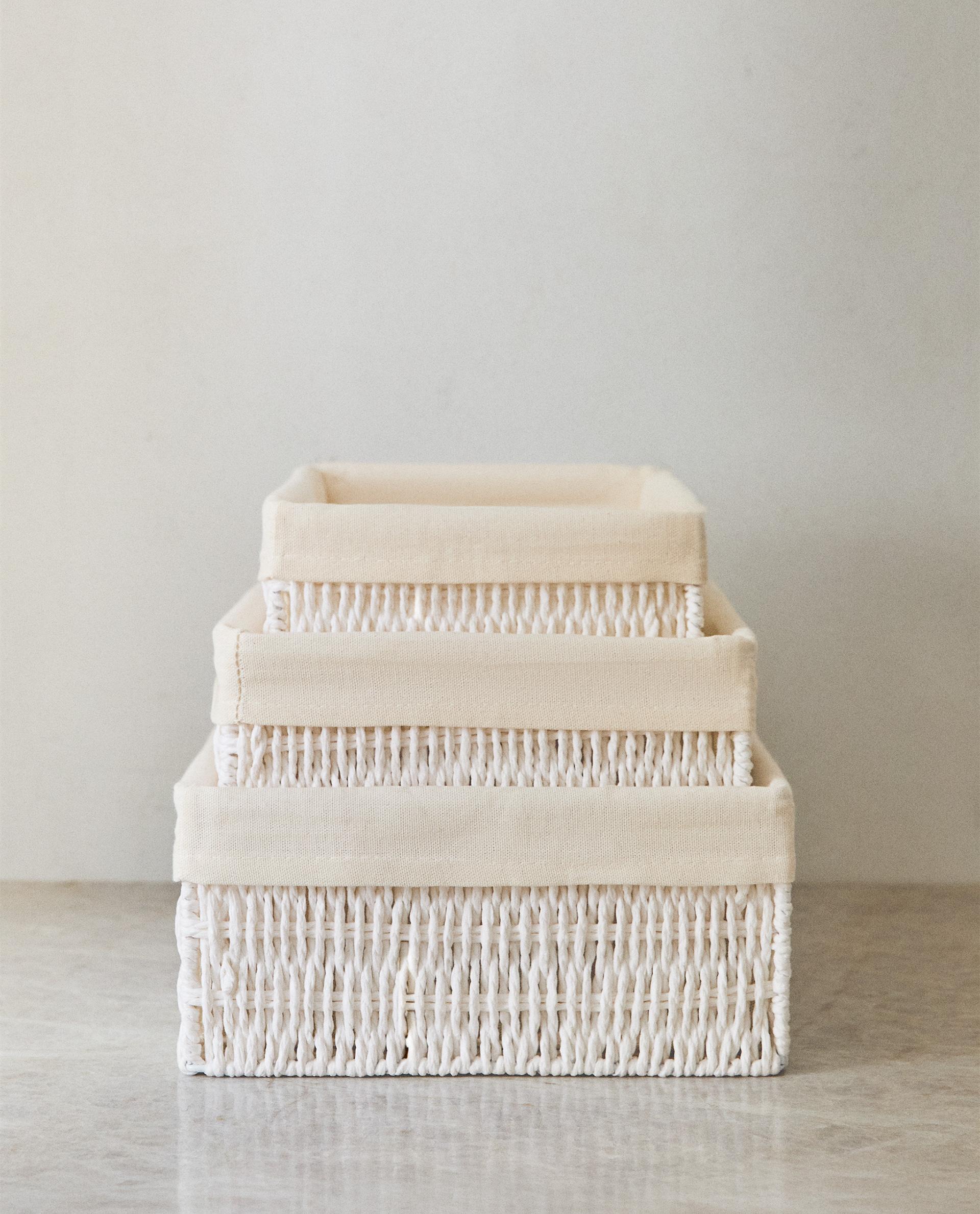 RECHTECKIGER KORB MIT BAUMWOLLFUTTER RECHTECKIGER KORB MIT BAUMWOLLFUTTER