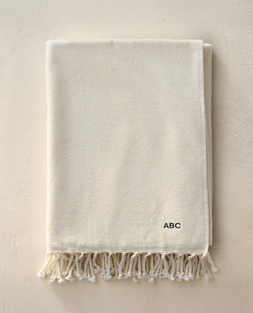 STRANDTUCH AUS BAUMWOLLE MIT FRANSEN