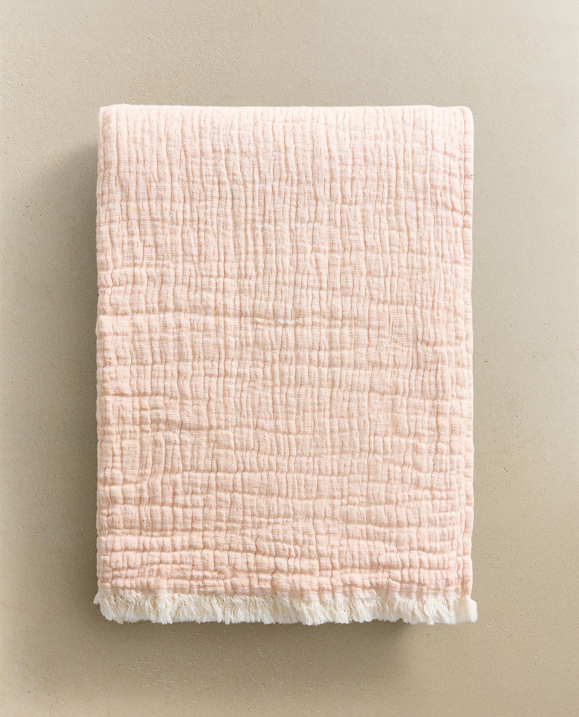 ザラホーム　フェイクファーブランケット　ベージュ テクスチャー フェイクファー ブランケット | Zara Home 日本/Japan