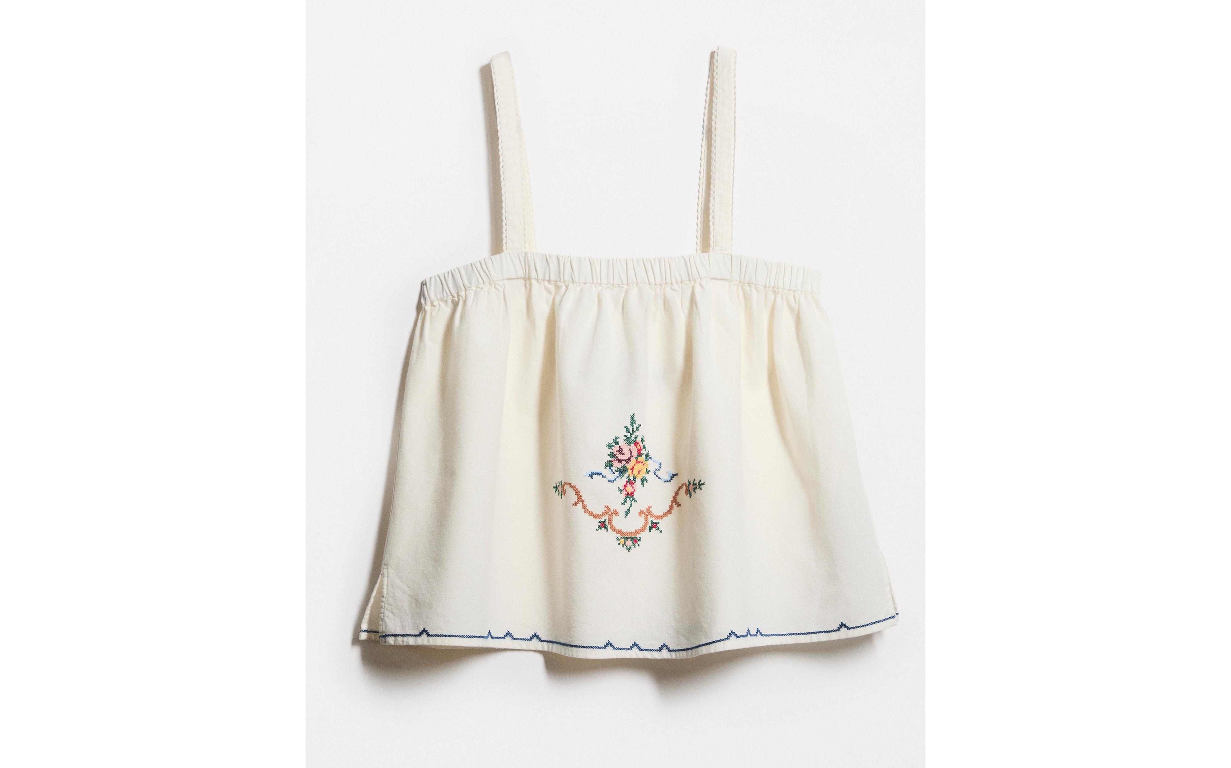 EMBROIDERED LINEN-COTTON BLEND TOP product thumbnail 10