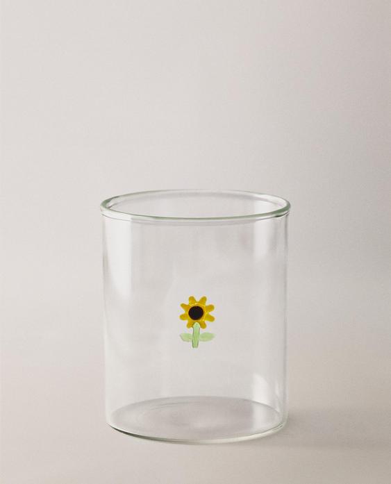 SUNFLOWER BOROSILICATE TUMBLER