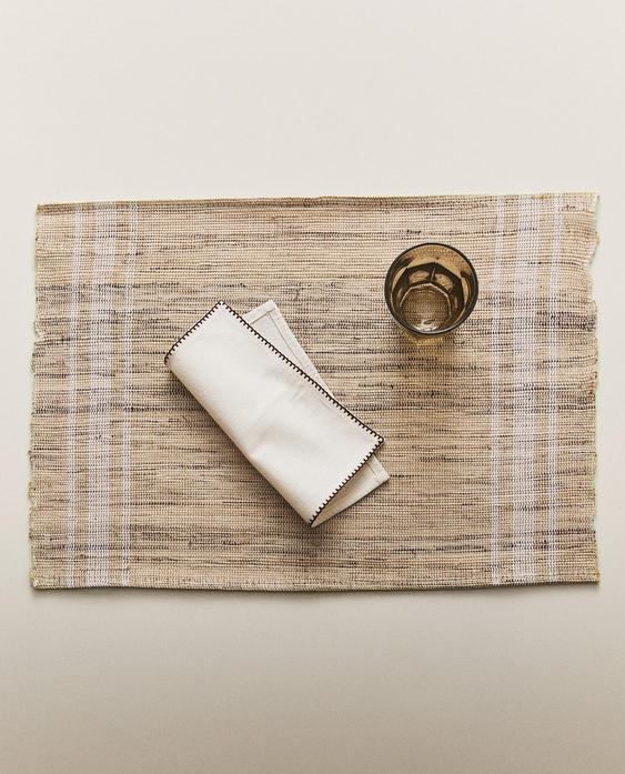 SET DE TABLE RAMIE RAYURES