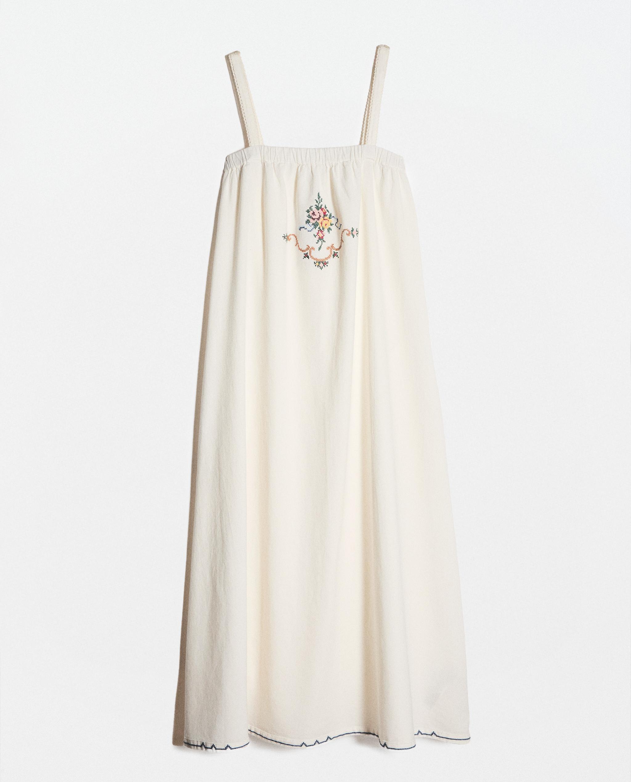 EMBROIDERED COTTON AND LINEN DRESS product thumbnail 8