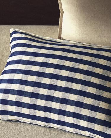 HOUSSE DE COUSSIN COTON CARREAUX VICHY X TENSIRA