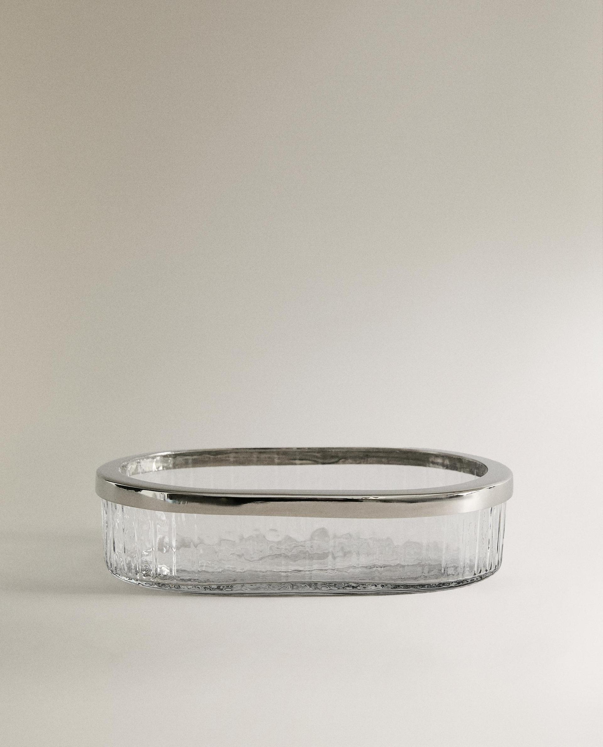 SEIFENSCHALE GLAS RELIEF & METALL SEIFENSCHALE GLAS RELIEF & METALL