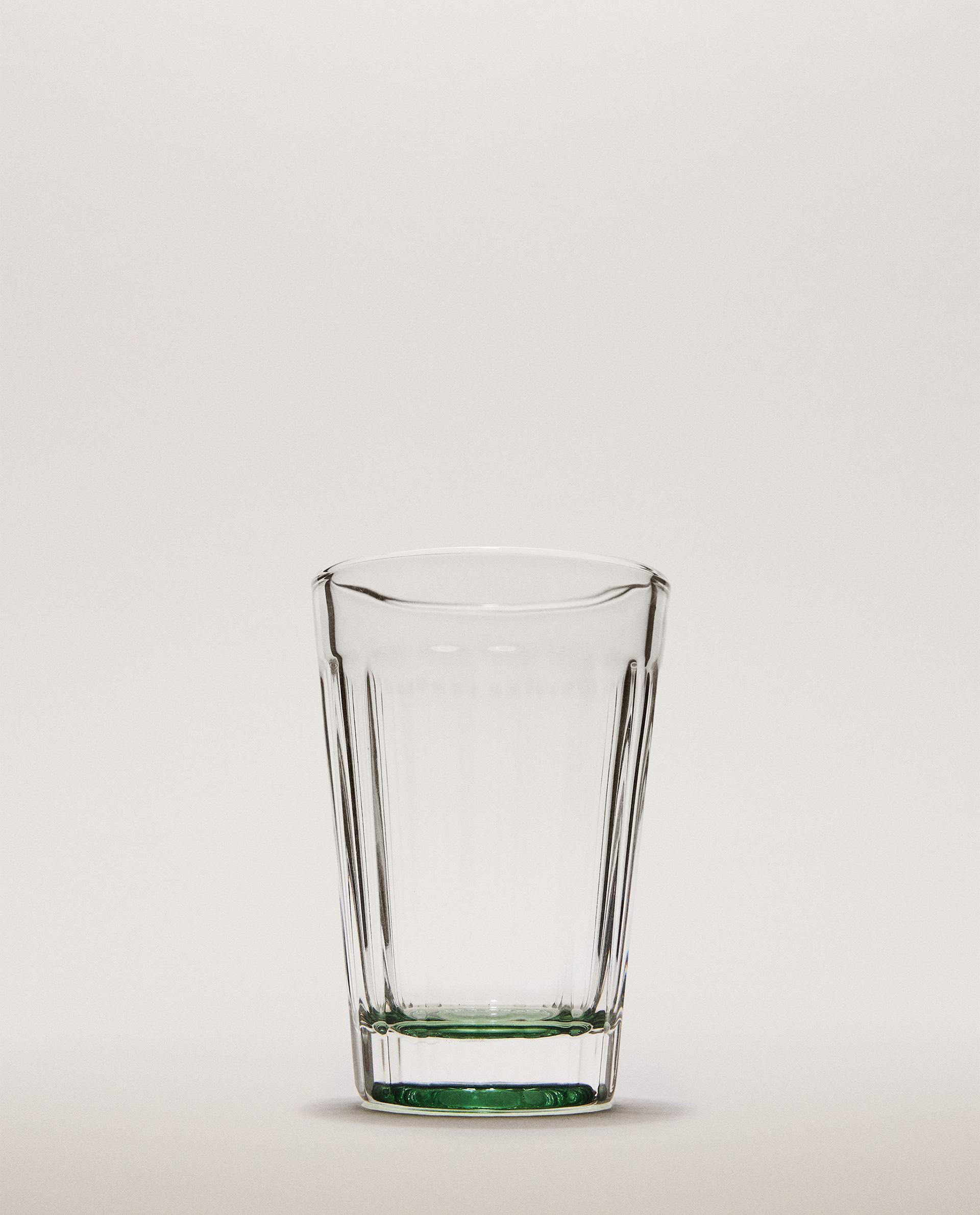 OK-[VASO AGUA VIDRIO RELIEVE BASE COLOR PORTO]L6-