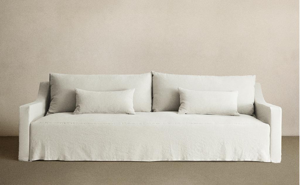 SOFA WITH REMOVABLE WASHED LINEN COVER
