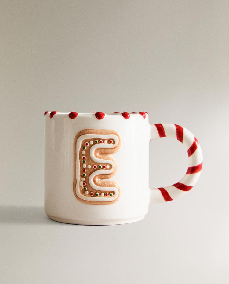 CHILDREN’S CHRISTMAS LETTER E STONEWARE MUG