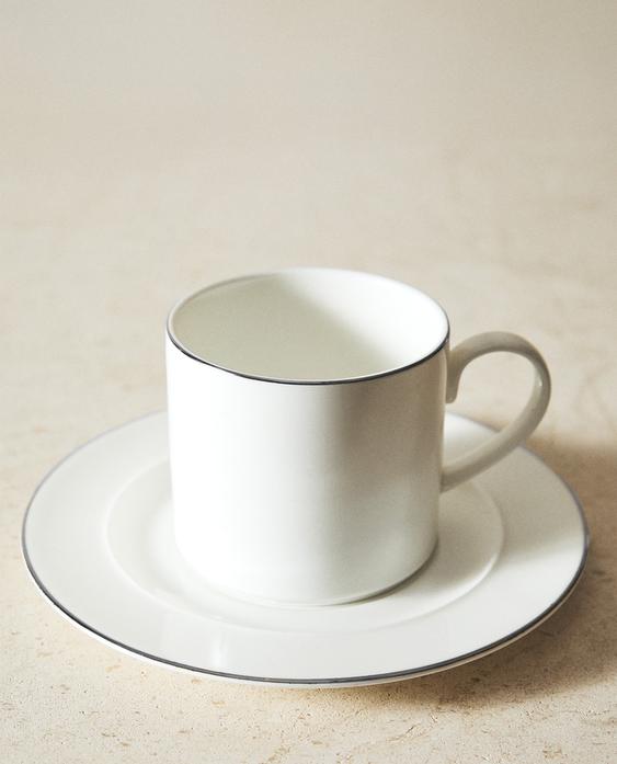 TAZA DE TÉ CON PLATO BONE CHINA FILO