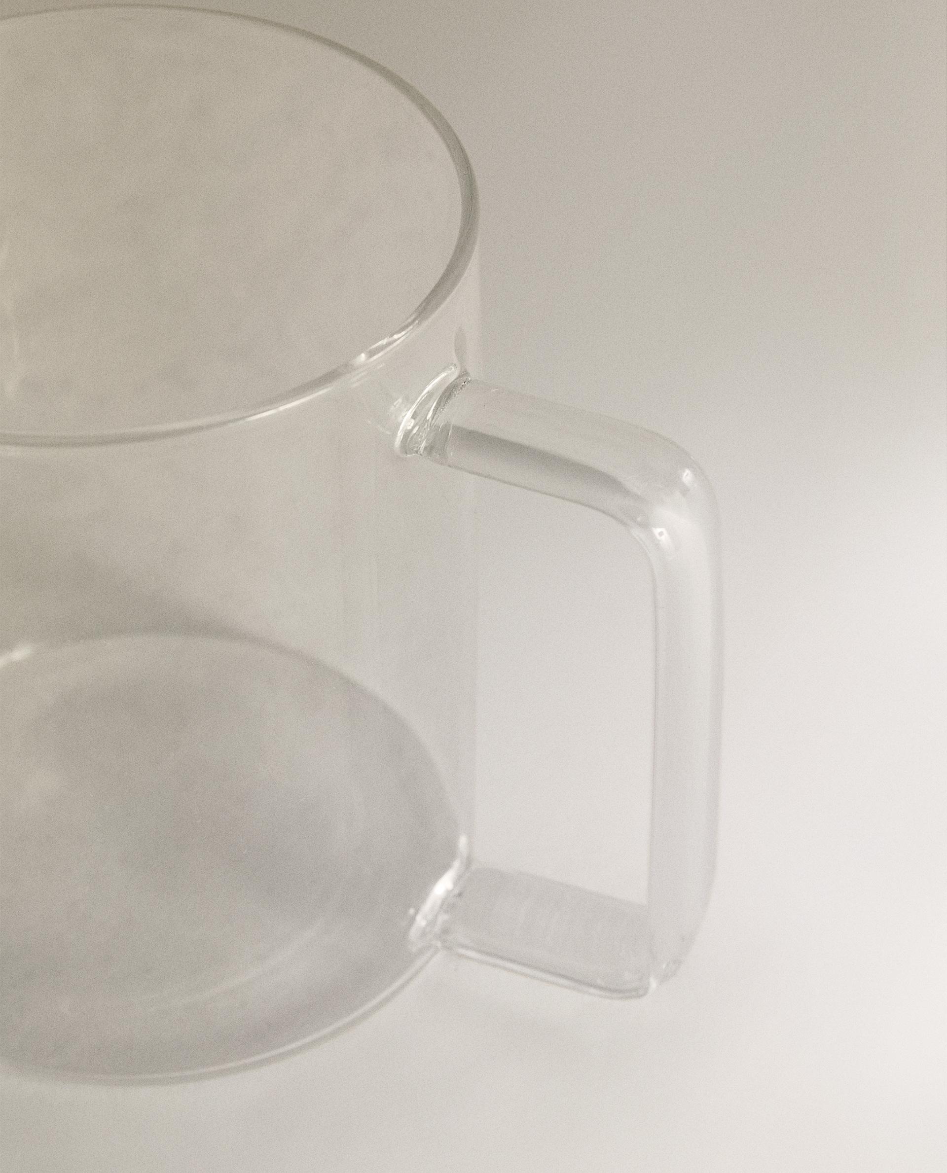 茶器夫さん専用 BOROSILICATE GLASS MUG AND SAUCER WITH SPIRAL DETAIL - Green