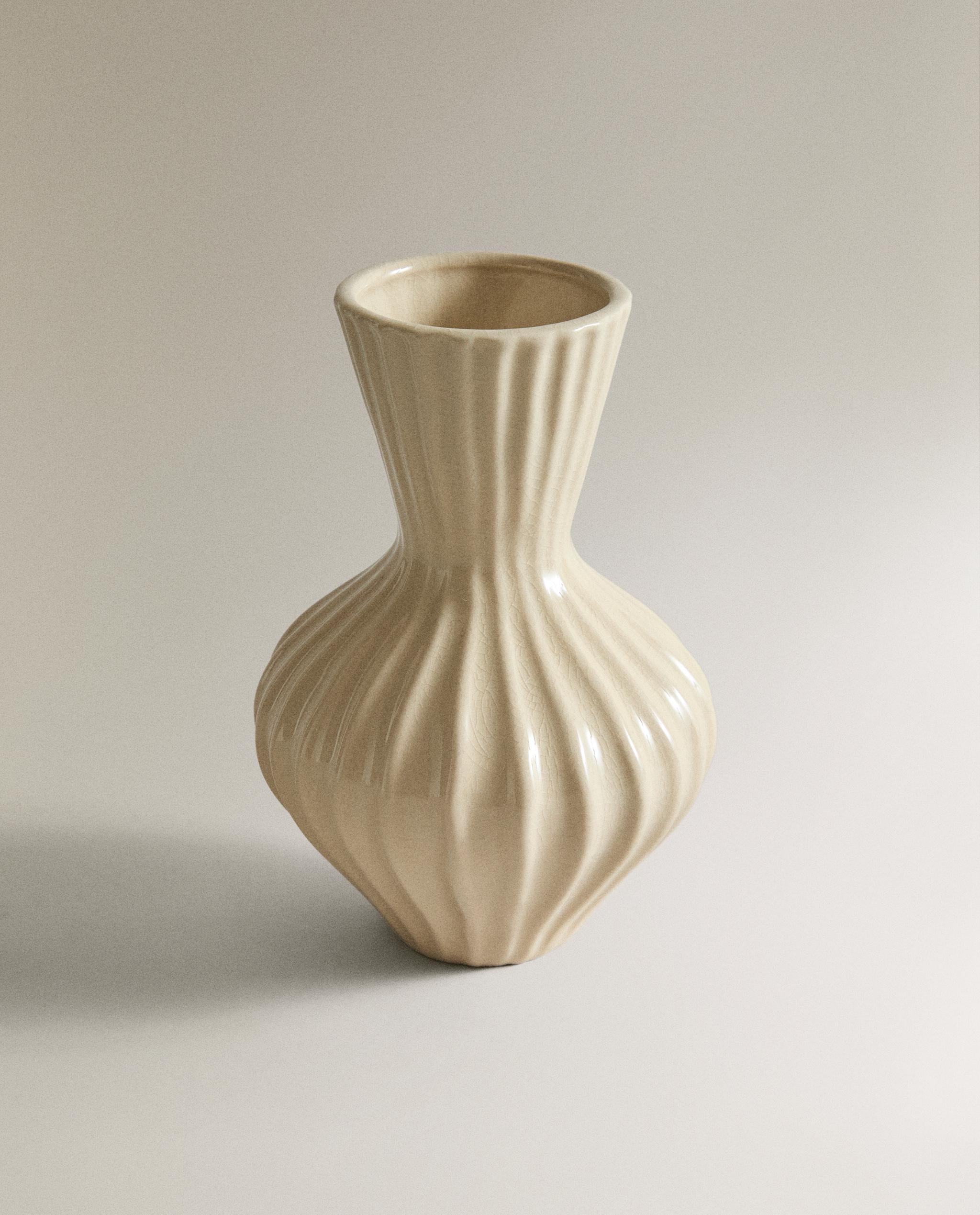 SMALL ENAMELLED STRIPED CERAMIC VASE product thumbnail 2