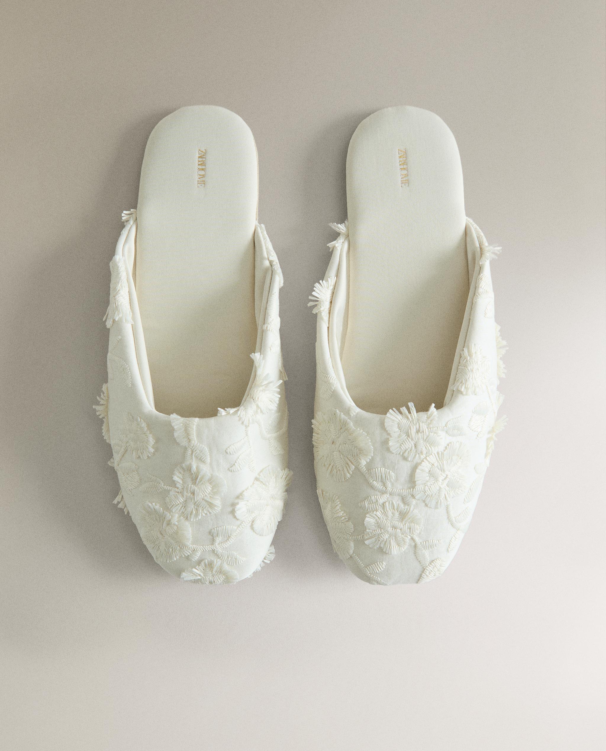 FLORAL MULE SLIPPERS WITH LEATHER SOLE product thumbnail 4