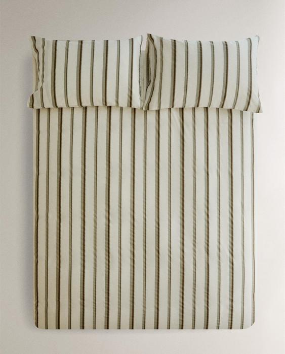 STRIPED PERCALE DUVET COVER (300 THREAD COUNT) STRIPED PERCALE DUVET COVER (300 THREAD COUNT)