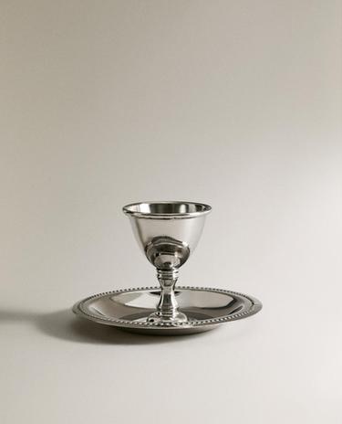 STEEL EGG CUP WITH PLATE