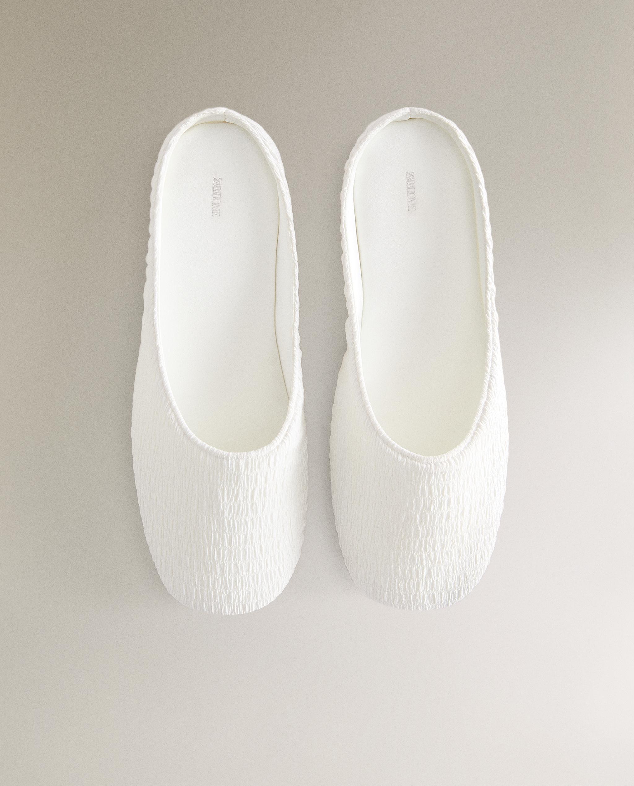 PLEATED SLIPPERS WITH LEATHER SOLE product thumbnail 4