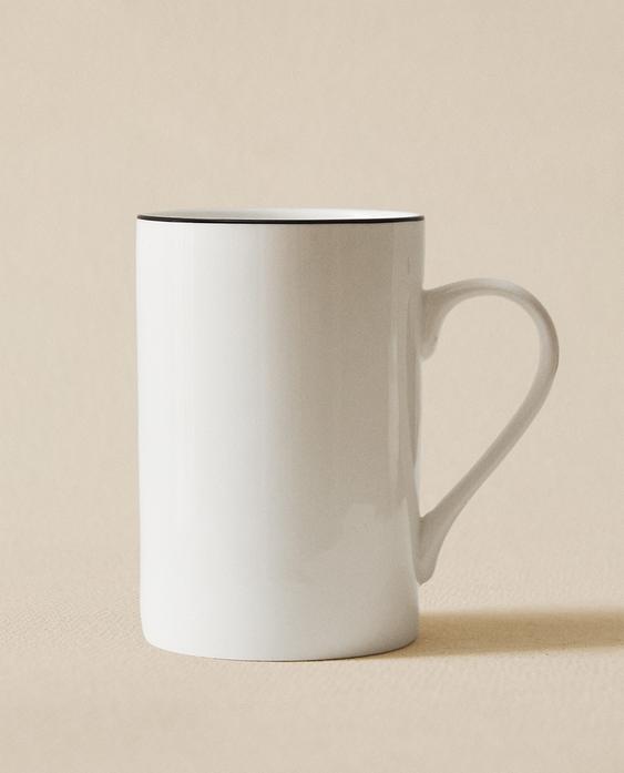 TAZA BONE CHINA FILO NEGRO