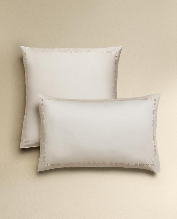 COTTON SATEEN PILLOWCASE WITH TRIM (300 THREAD COUNT) COTTON SATEEN PILLOWCASE WITH TRIM (300 THREAD COUNT)