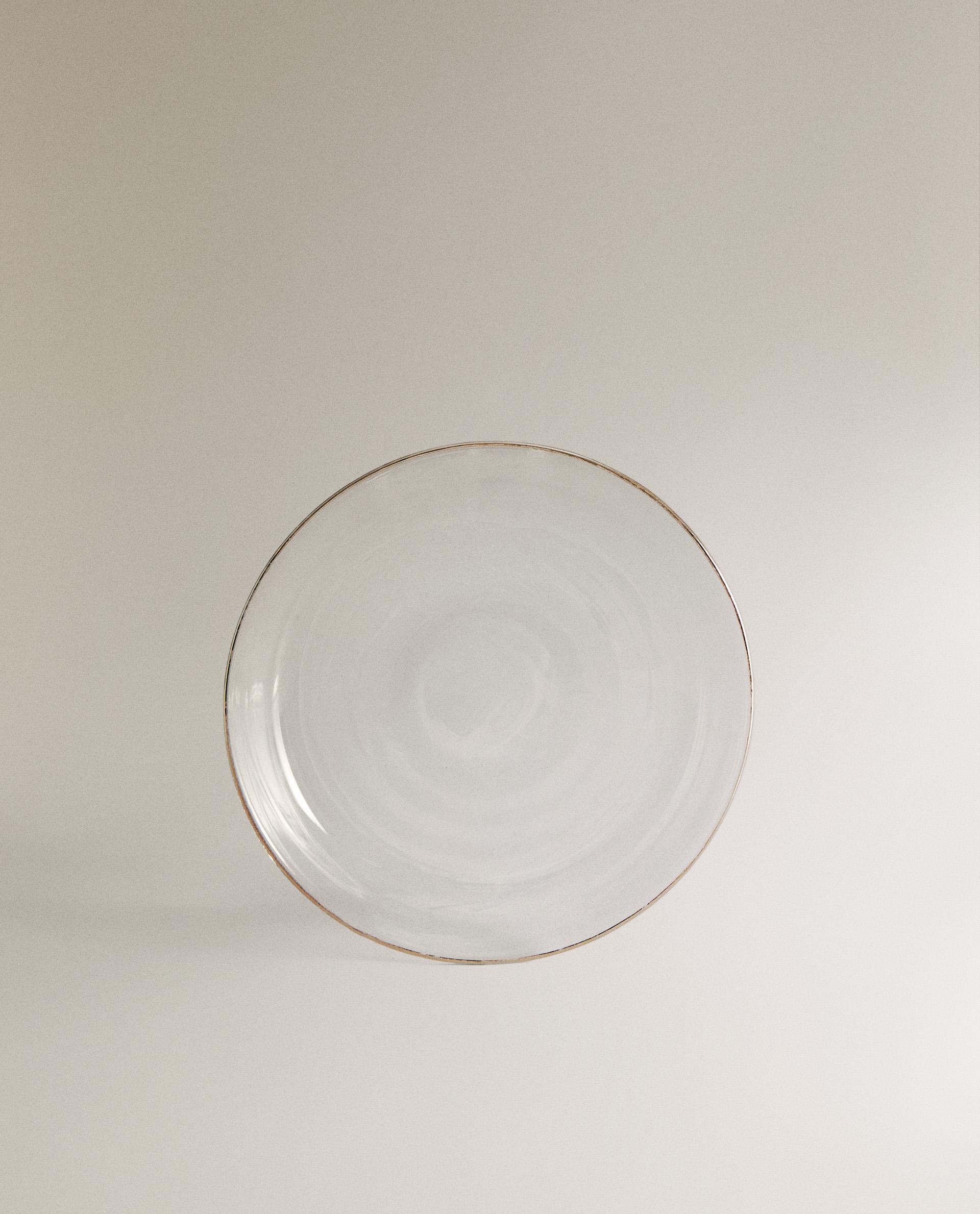 BOROSILICATE GLASS SIDE PLATE WITH RIM