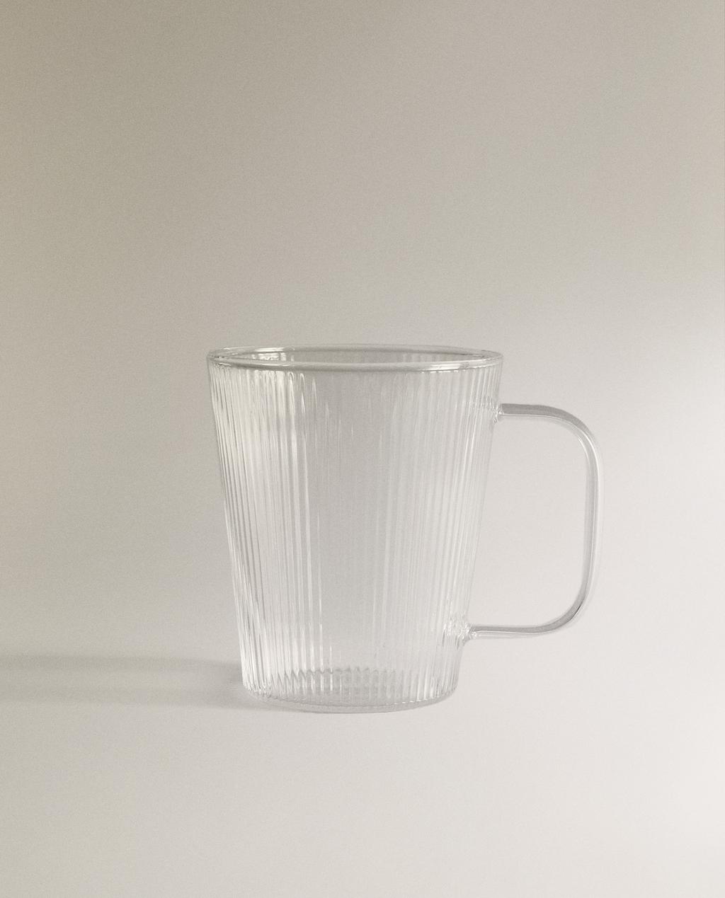 BOROSILICATE GLASS MUG WITH LINES