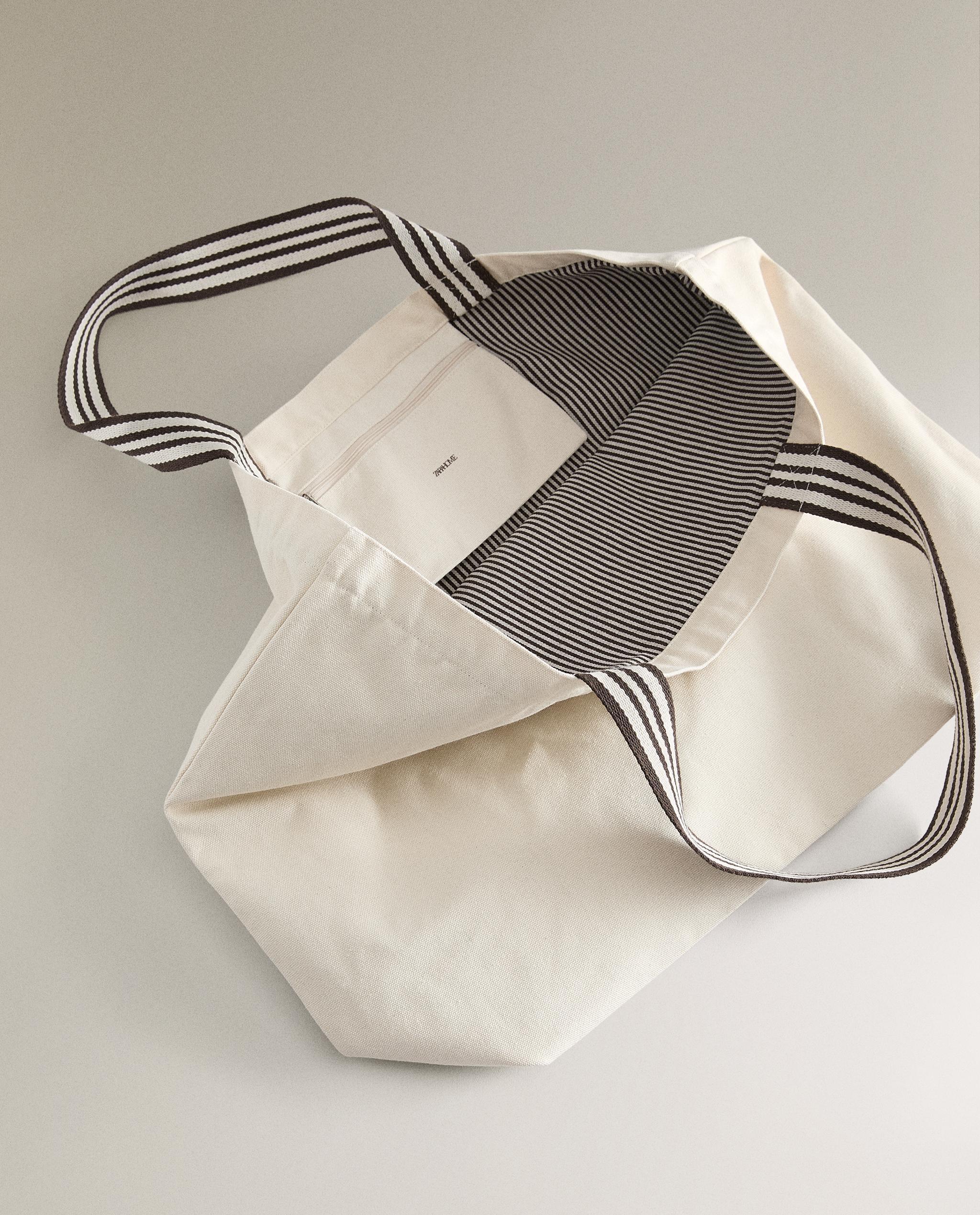 REVERSIBLE STRIPED FABRIC TOTE BAG product thumbnail 9
