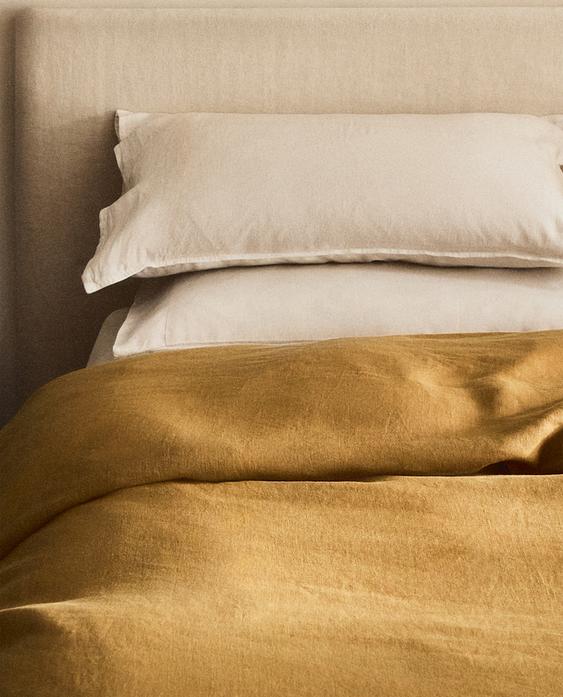 WASHED LINEN DUVET COVER (140 GxM²)