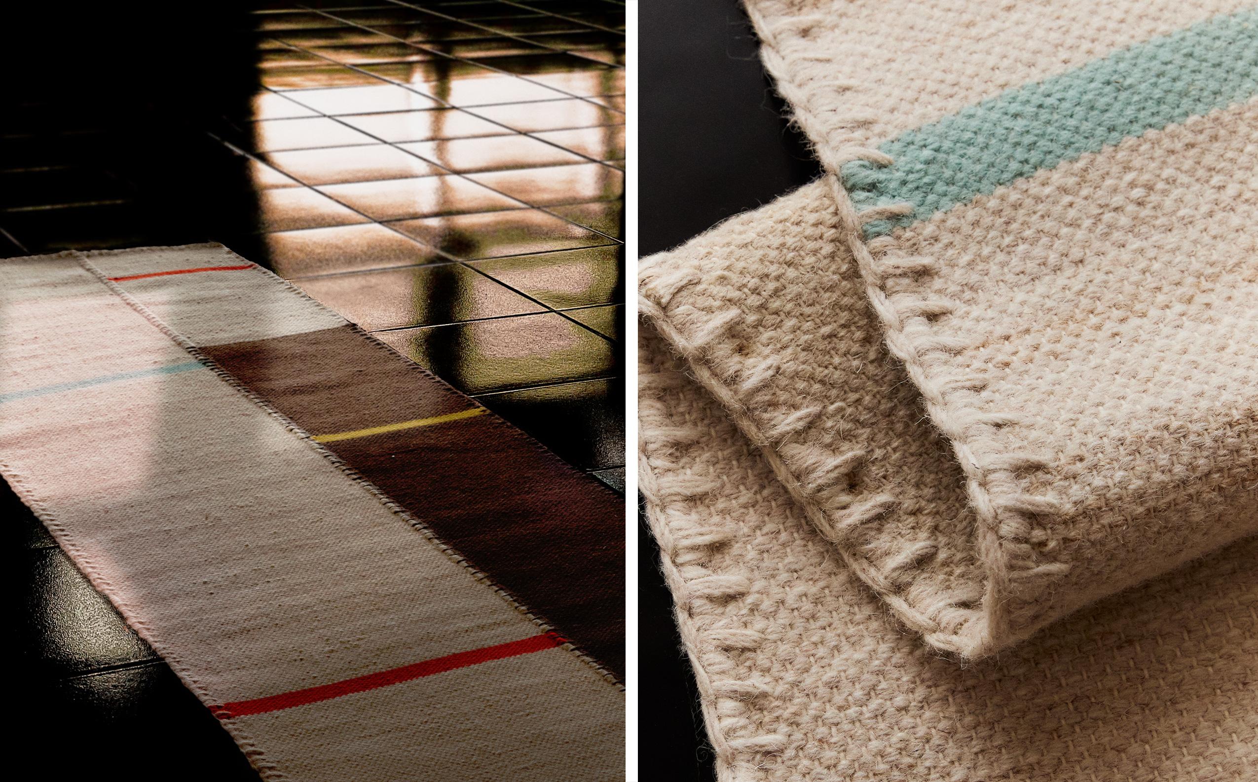 WOOL AND COTTON CARPET RUNNER WITH STITCHING X COLLAGERIE