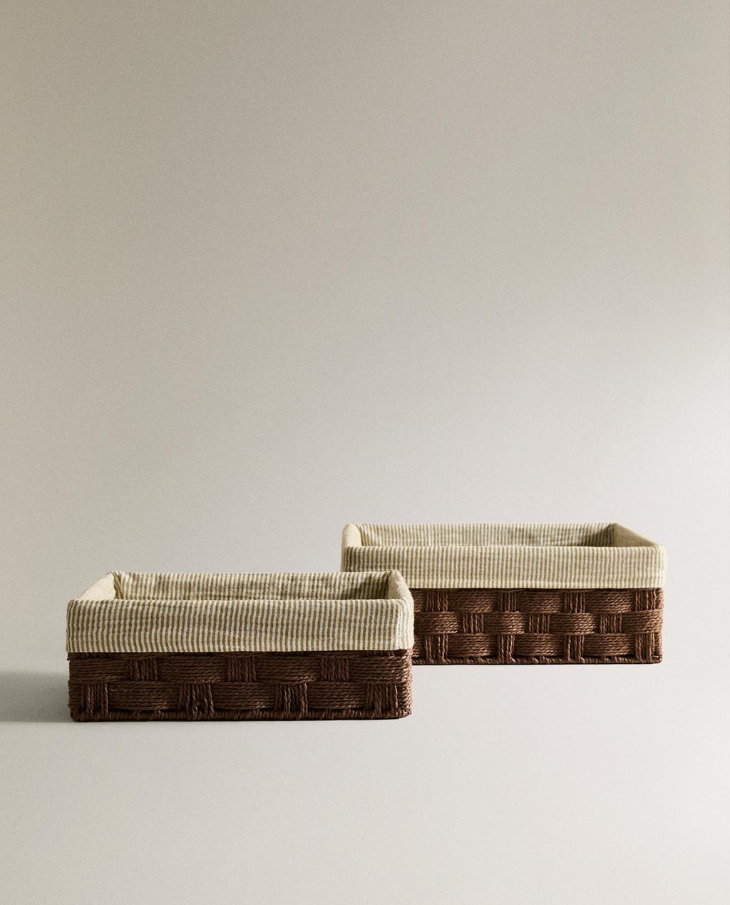 CORBEILLE RECTANGULAIRE TISSU INTÉRIEUR