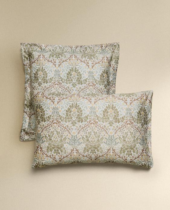MORRIS & CO. LEAVES COTTON SATEEN PILLOWCASE