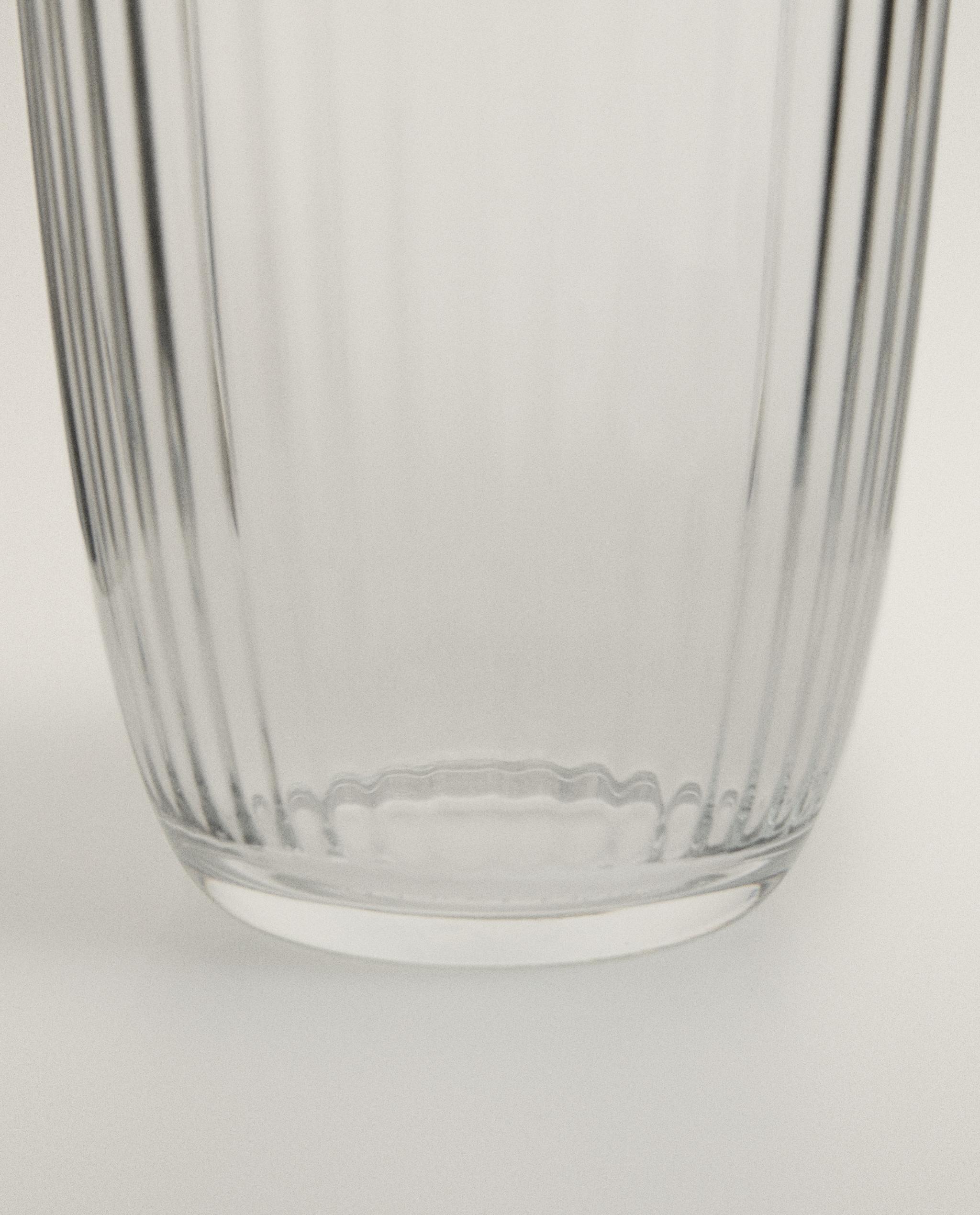 GLASS SOFT DRINK TUMBLER WITH LINE DESIGN product thumbnail 4