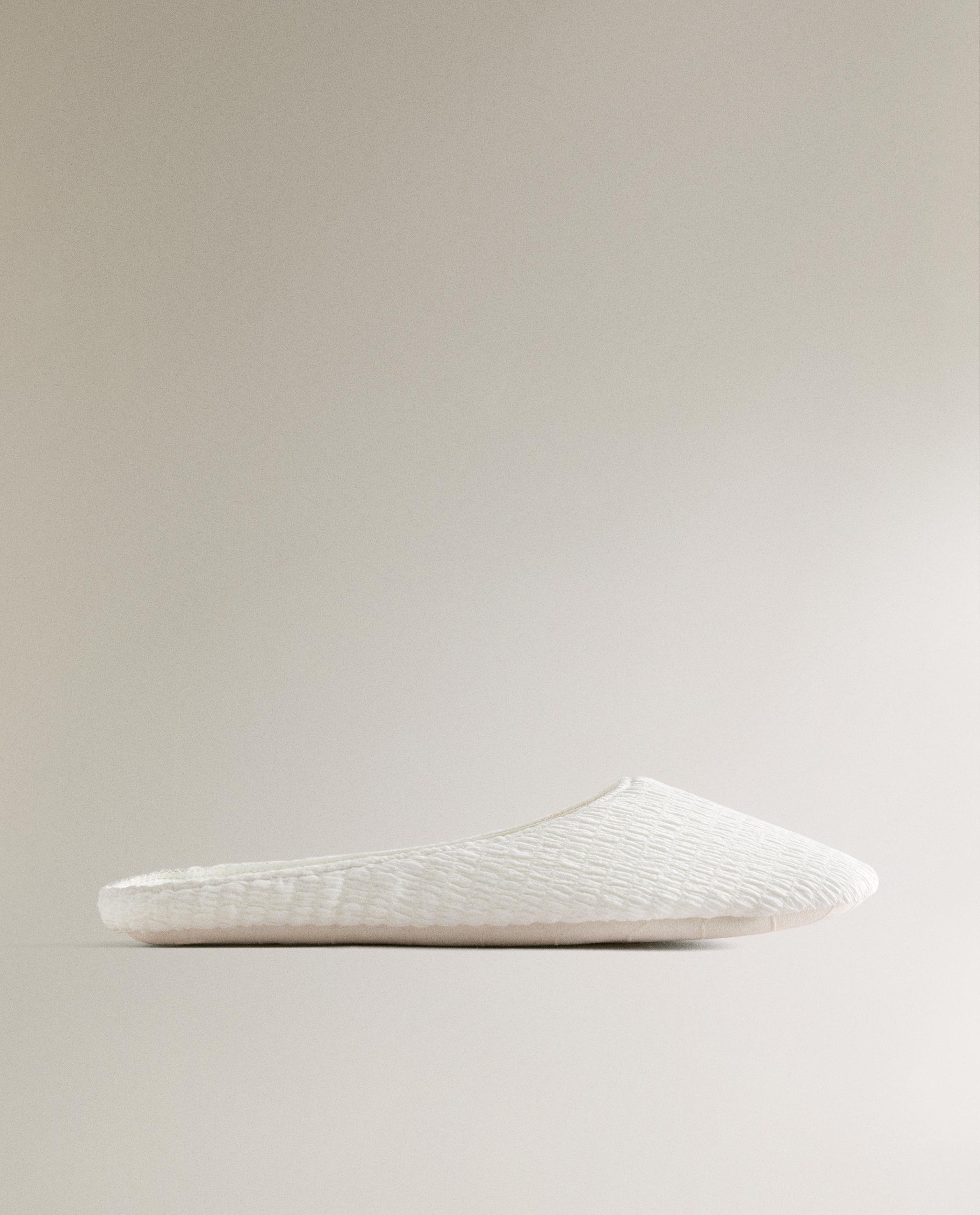 PLEATED SLIPPERS WITH LEATHER SOLE product thumbnail 3