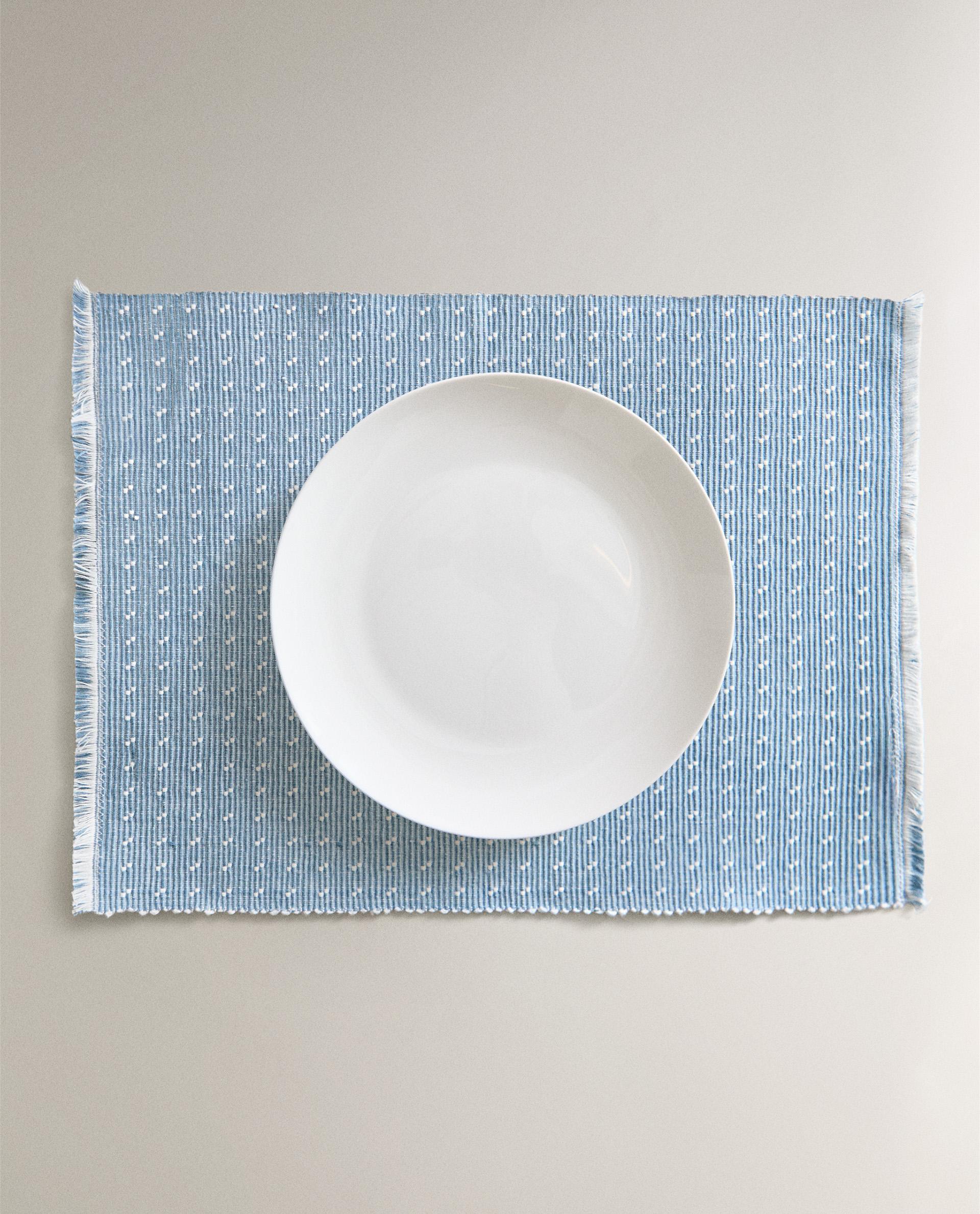 ホワイト ドットパターン ランチョンマット 382138-1.jpg