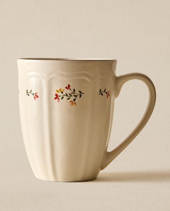 PORCELAIN MUG WITH FLORAL PRINT