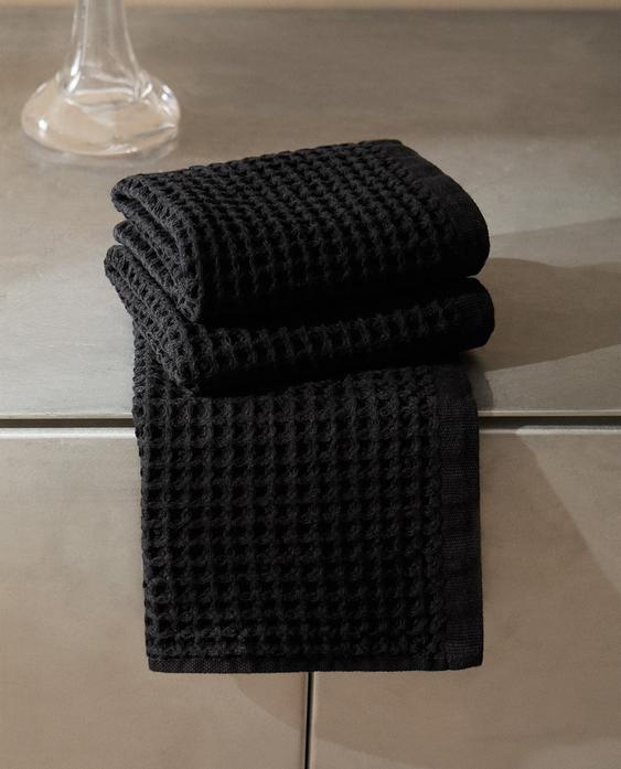 TOALHA DE TOUCADOR DE ALGODÃO WAFFLE (CONJUNTO DE 3)